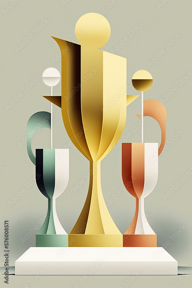 Wall mural ai generated illustration of retro styled  trophy