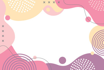 Flat abstract background in pastel colors with geometric shapes and lines. Vector illustration