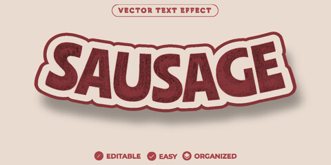 Obraz premium Sausage Text Effect,Fully Editable Font Text Effect