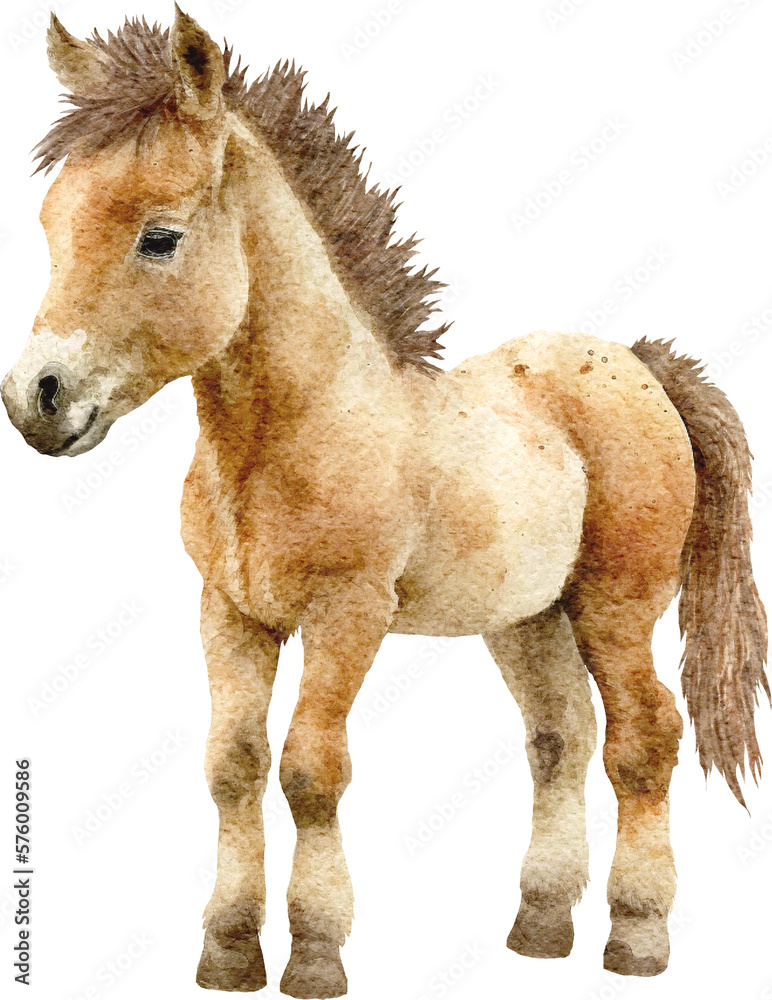 Poster cute little pony illustration created with generative ai technology