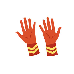 Obraz premium Biker or racer gloves icon cartoon flat vector illustration isol