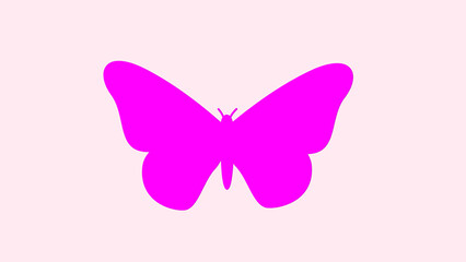 Butter fly 2D flat colored.Simple vector flying butterfly