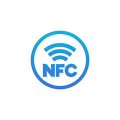 NFC transaction symbol or sign, vibrant gradient vector illustra