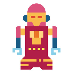 robot flat icon style