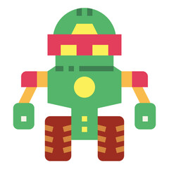 robot flat icon style