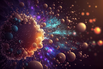 Particle abstract background closeup. AI generation
