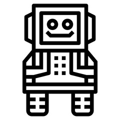 robot line icon style