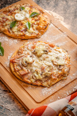 TRADITIONAL ITALIAN PIZZA with buffalo mozzarella and basil