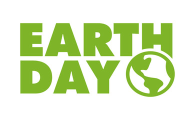 Earth day logo design with planet icon. Eco friendly design.