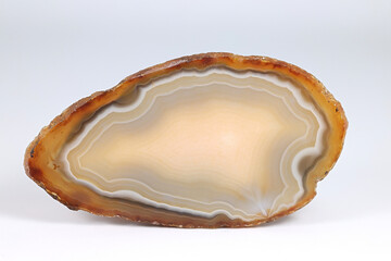 Sliced and polished agate from Brazil