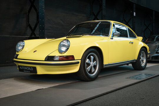 BRUSSELS, BELGIUM-DECEMBER 26, 2022: 1973 Porsche 911 Carrera RS 2.7 Coupe