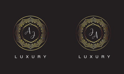 AJ and JA luxury logo design.