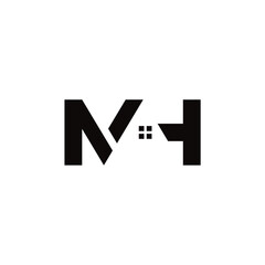 Obraz premium MAH Initial Letter with Roof House Logo Template