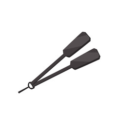 Charcoal hookah tongs cartoon icon or symbol flat vector illustration isolated.