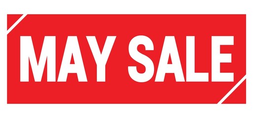 MAY SALE text written on red stamp sign.
