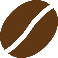 シンプルな茶色いコーヒー豆のアイコン