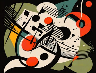 Musical notes in a simple abstract style