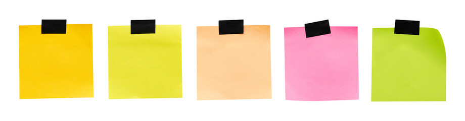 set of color sticky notes with tape