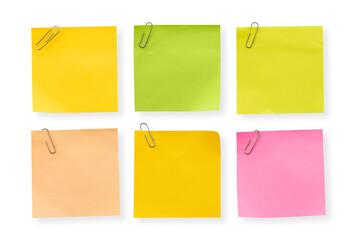 Set of sticky notes with clip paper