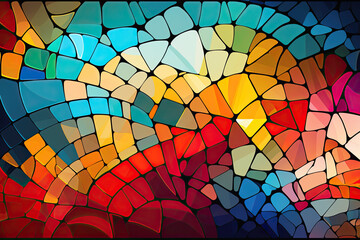 Abstract colorful mosaic background, generative AI