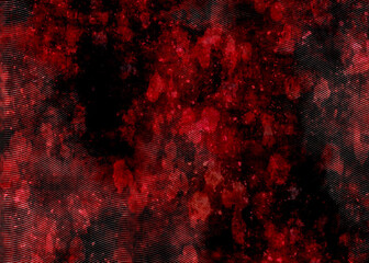Mist of horror dark red abstract watercolor hell pattern with light brush strokes drips on black paranormal background, apocalyptic scene design, mysterious power effect season Halloween	

