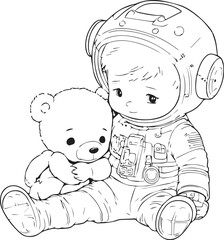 Astronauta con peluche © Antonio