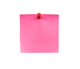 red note paper with pin isolated