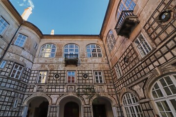 Fototapeta na wymiar The architecture of the castle at Nove Mesto nad Metuji, Czech republic