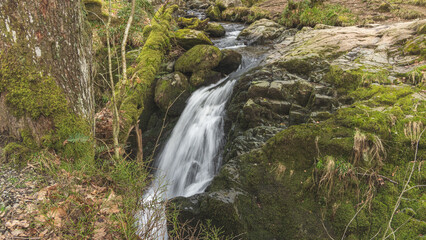 Cascading waterfall in the Lake District