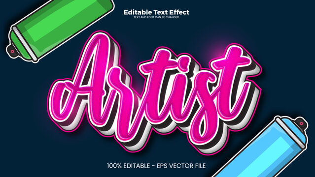 Artist editable text effect in graffiti trend style