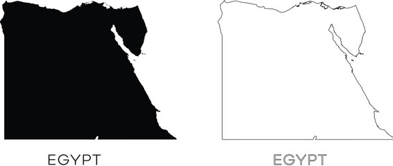 Egypt map silhouette