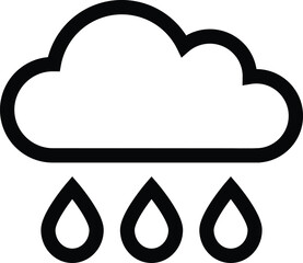 Rain cloud icon vector. Simple weather sign . Cloud raining icon
