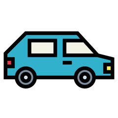 car filled outline icon style