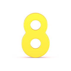 Eight number yellow symbol International Women's Day 3d icon realistic vector illustration