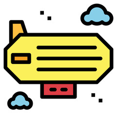 zeppelin filled outline icon style © smalllike