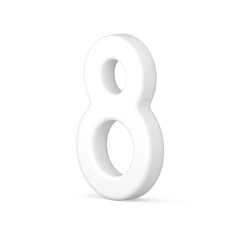3d eight number white elegant International Women's Day holiday celebration icon realistic vector