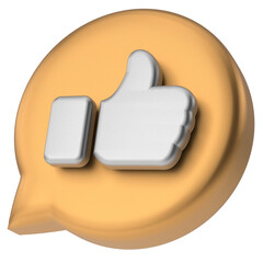 like button. like icon. 3D illustration.