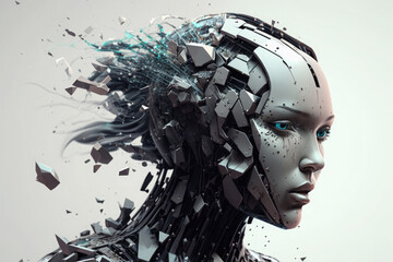 Generative AI illustration of female robot