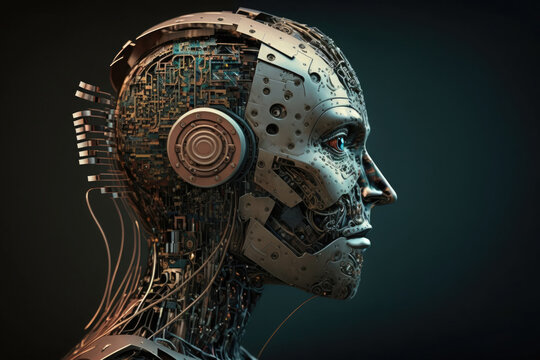 Generative AI image of robot profile