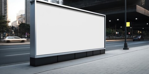 Fototapeta premium White advertising billboard mockup, Generative AI