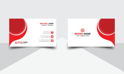 Fototapeta premium Double sided business card design. Clean advertising design. Unique business card design. Business card layout with modern design. Professional visiting card design. Simple corporate business card.