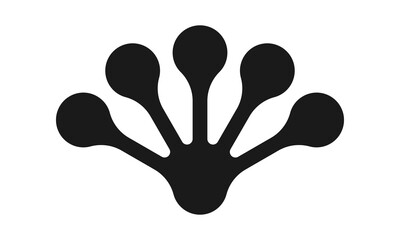 Five Metaballs Frog Foot Silhouette Icon