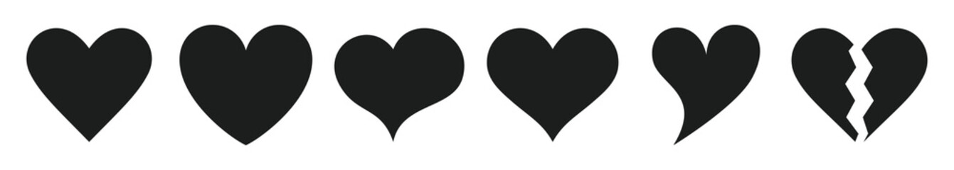 simple heart icon set