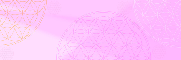 Hand drawn illustration with pastel colors and sacred geometry elements 

