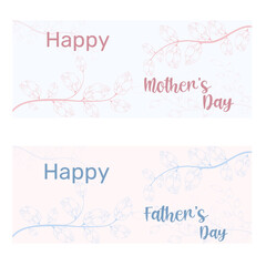 flower cards, backgrounds, greetings on Mother's Day, Father's Day. Postcards with space for your text