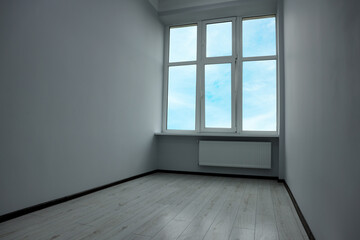 Fototapeta premium New empty room with clean windows and white walls