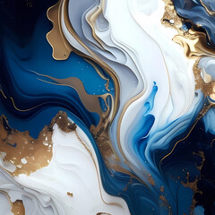 Colored marble with gold. Generative AI.