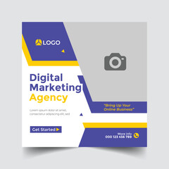 Creative digital marketing  social media post template