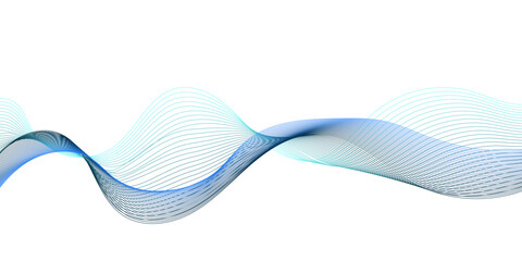  Abstract blue blend wave lines on transparent background. Modern blue flowing wave lines and glowing moving lines design for banner, wallpaper, Business banner, poster and many more.