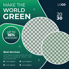 Save the World Environment Nature Gardening Service Social Media Post Template